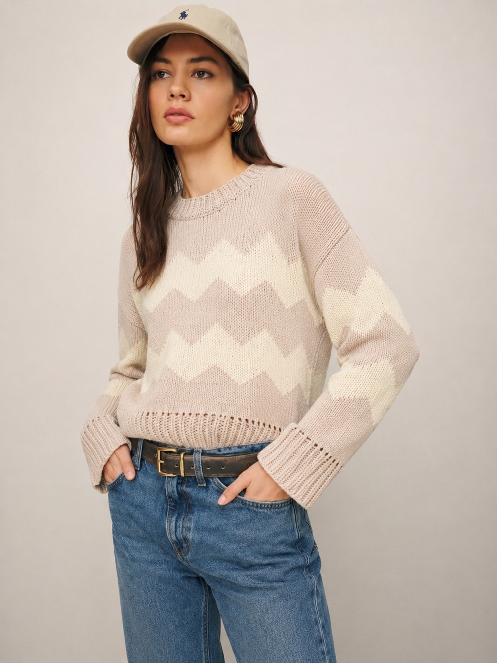 NEW Kendall Kylie Chenille Chevron Sweater *170/2